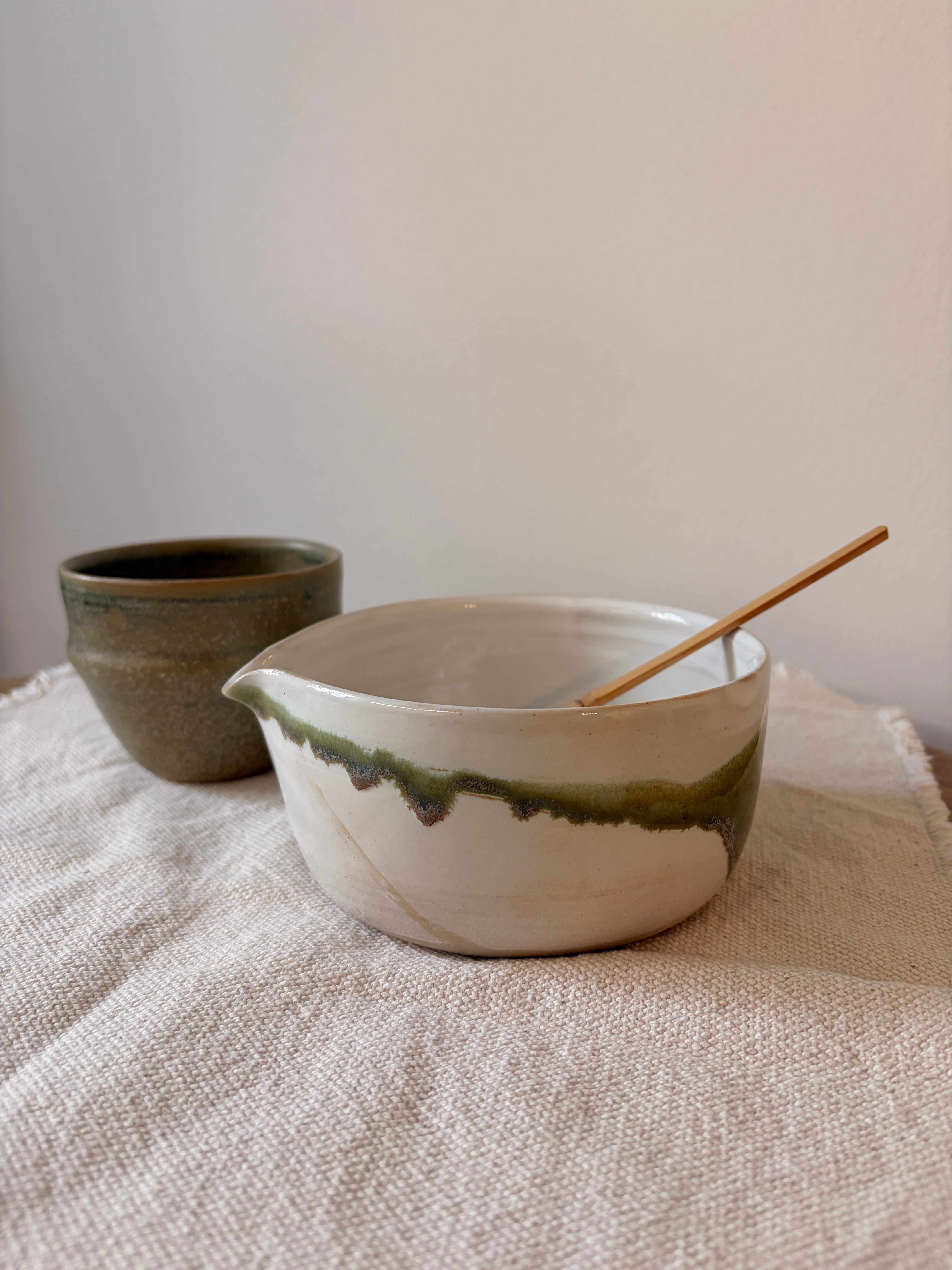 Matcha-Schale - Weiß/Grün